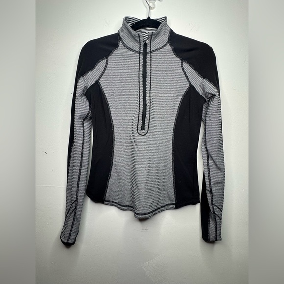 Lululemon half Zip Up running Jacket 4 Long Sleeve reversible Pullover striped - Picture 3 of 10